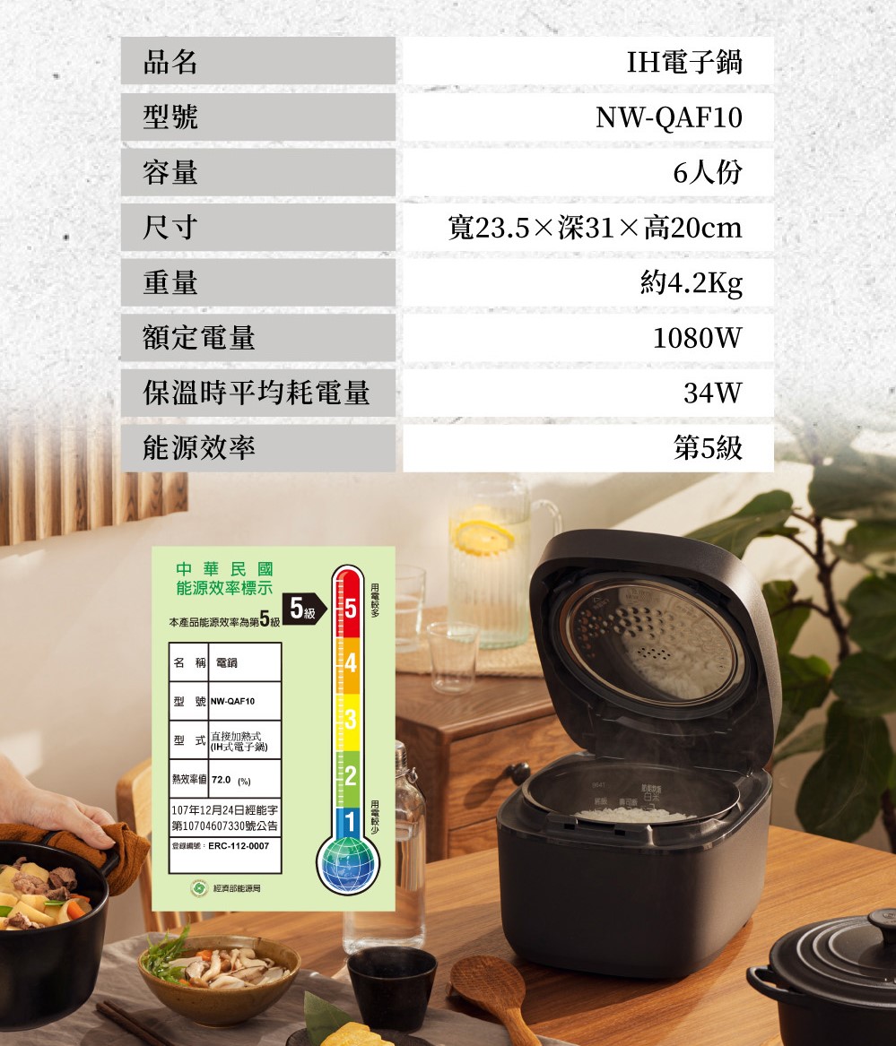 ZOJIRUSHI象印6人份IH電子鍋/ NW-QAF10